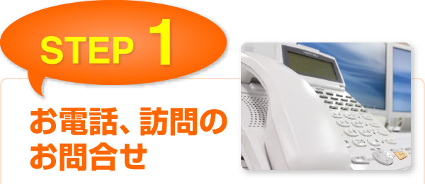 STEP1　お電話、訪問のお問合せ